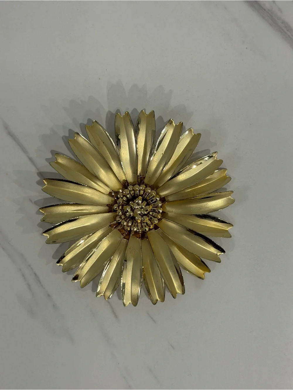 Vintage Gold Floral Statement Brooch
